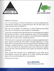 Covid-19 : Lettre d’information municipale – Distribution et gestes à respecter lors de l'utilisation d'un masque