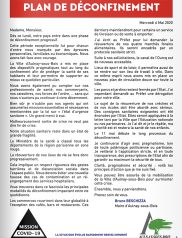 Covid-19 : Lettre d’information municipale – Plan de déconfinement