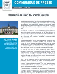 Reconduction du couvre-feu à Aulnay-sous-Bois