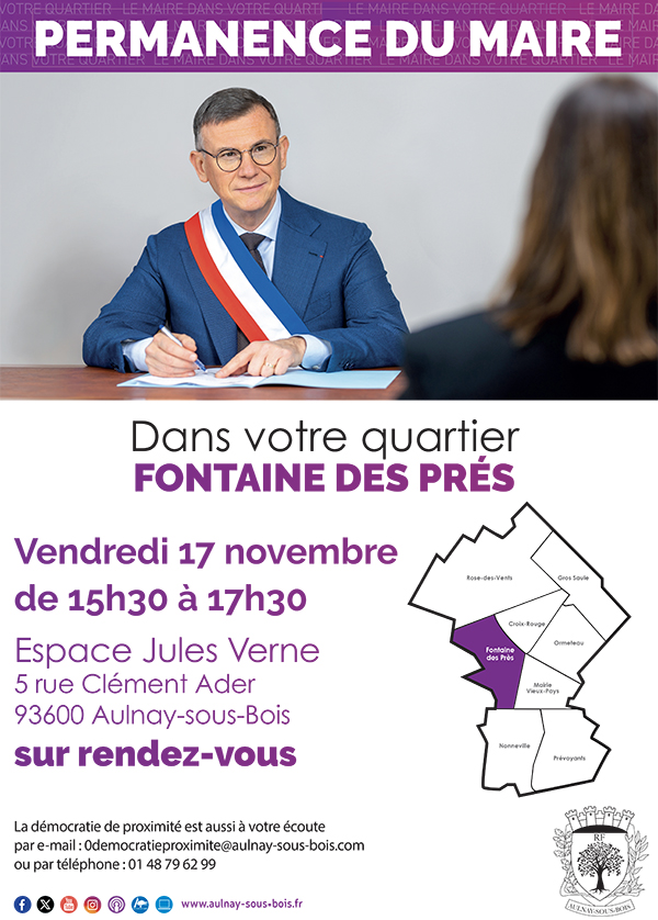 Permanence du maire Fontaine des près 17 novembre 2023