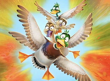 Ciné plein air pour le dessin animé Migration la famille Colvert