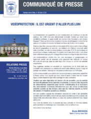Vidéoprotection : Il est urgent d'aller plus loin